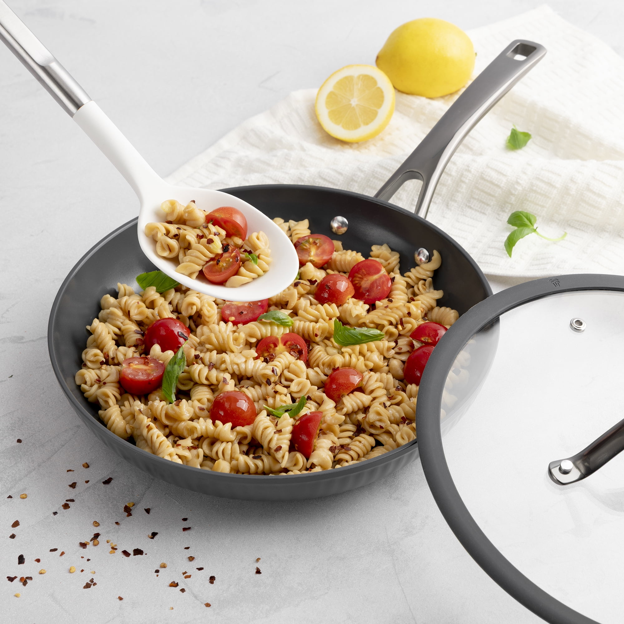 Thyme & Table Supreme Series Spoon, White Silicone Head with Stainless Steel Handle