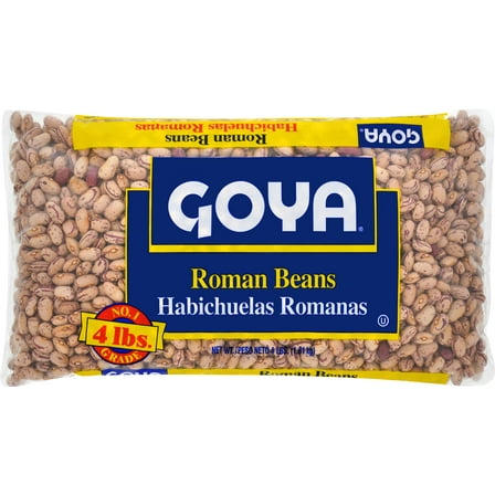 Goya Foods Roman Beans, Dry, 4 Lb Bag