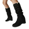 thumbnail image 3 of eileial Wide Calf Slouch Boot Tall Knee High Women's Winter Shoes,Black 7, 3 of 6