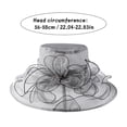 thumbnail image 2 of Women's Organza Church Hat Wide Brim Fascinator Sun Hat for Adults Tea Party Wedding Bridal Floral Headwear Elegant Summer Dress Cap Sunshade Fashion Accessory, 2 of 6