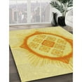 thumbnail image 3 of Ahgly Company Machine Washable Indoor Rectangle Transitional Yellow Area Rugs, 4' x 6', 3 of 7