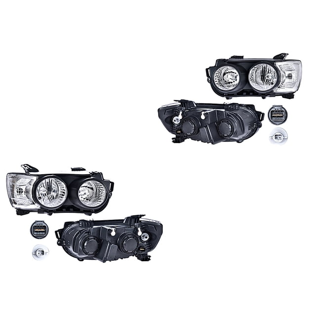 Par de Faros Sonic 2016 Chevrolet Manual Bisel Negro P/Halog S/Reflejante DEPO .