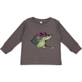 thumbnail image 3 of Inktastic Sunny Gator in Pink Sunglasses Boys or Girls Long Sleeve Toddler T-Shirt, 3 of 5