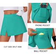 thumbnail image 4 of Pinspark Women's Tennis Skirts High Waisted Workout Skorts with Inner Pockets Side Split Golf Skirt Lightweight Athletic Skort Summer, 4 of 6