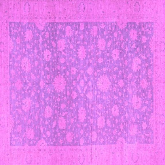 Ahgly Company Indoor Square Oriental Purple Traditional Area Rugs, 3' Square