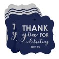 thumbnail image 3 of Inkdotpot Pack Of 50 Thank You For Celebrating With Us Bridal Shower-Baby Shower-Retirement-Wedding-Birthday Paper Tags DIY Craft Bracket Shape Real Silver Foil Hang Tags, 3 of 7