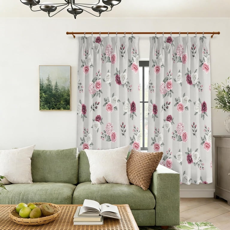 Fiower Pattern Pioneer Flower Floral Print Pattern Pinch Pleated Blackout Curtains ...