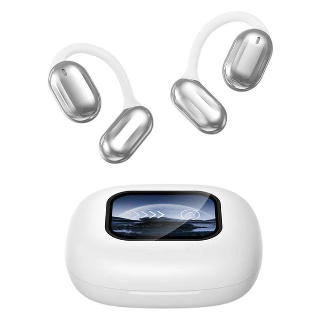 TQEHS Auriculares inalámbricos Bluetooth Auriculares de oído abierto Pantalla digital Conducto óseo O2M4