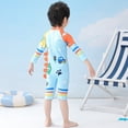 thumbnail image 3 of HNMKIU Boys UPF 50 Long Sleeve Rash Guard Swimsuit Youth Sun Printed Piece Swimwear Light Blue2,2-3 Years, 3 of 7