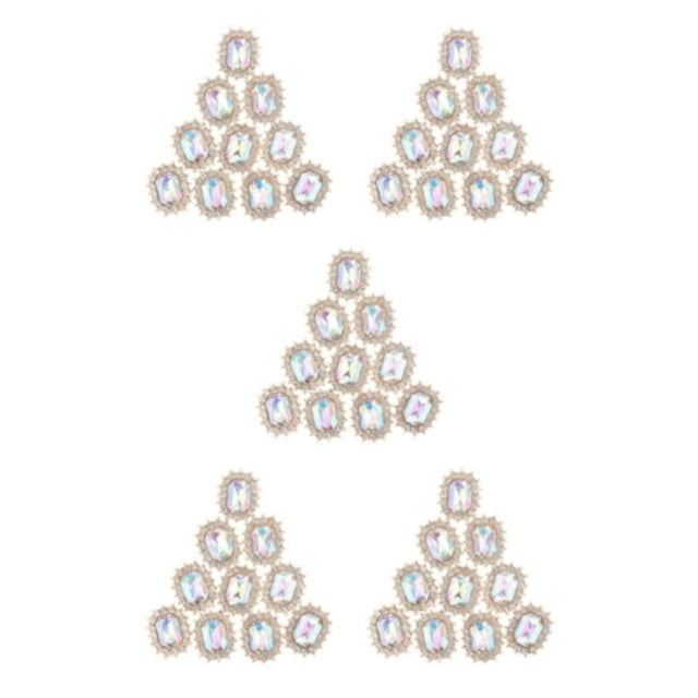 kurtrusly Shimmering Rhinestone Buttons for Clothing Embellishments and Wedding Décor Light Pink 2.1 x 1.7cm 5Set