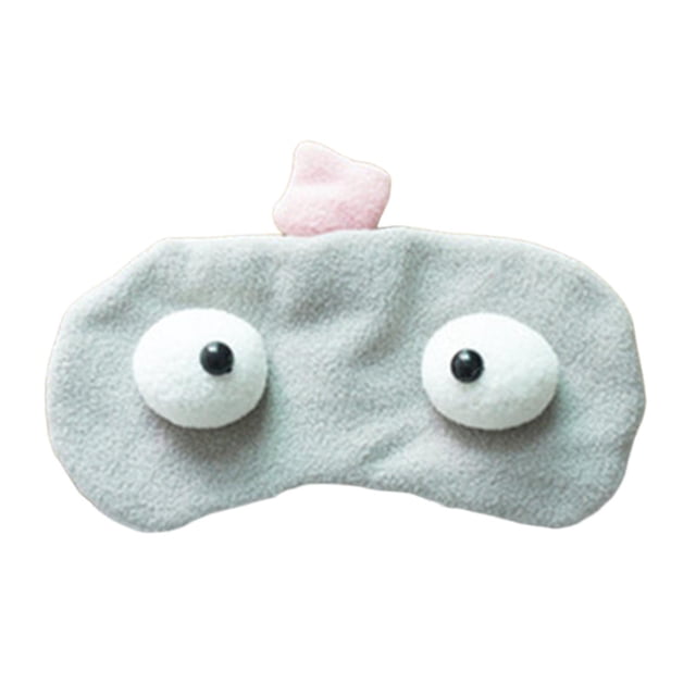 Antifaz para dormir adorable, antifaz de dibujos animados, antifaz suave que bloquea la luz, antifaz divertido para dormir. Gris
