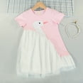 thumbnail image 2 of Toddler Girl Summer Tulle Dress Cute Swan Pattern Cotton Daily Casual Dress Size 6T, 2 of 5