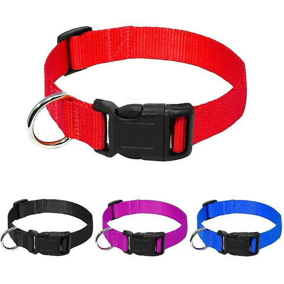 Dww-quatre Colliers De Chiot, Collier Pour Animaux De Compagnie, Collier De Chien De Base, Collier De Chien, Collier De Chien (rouge, Violet, Bleu, No