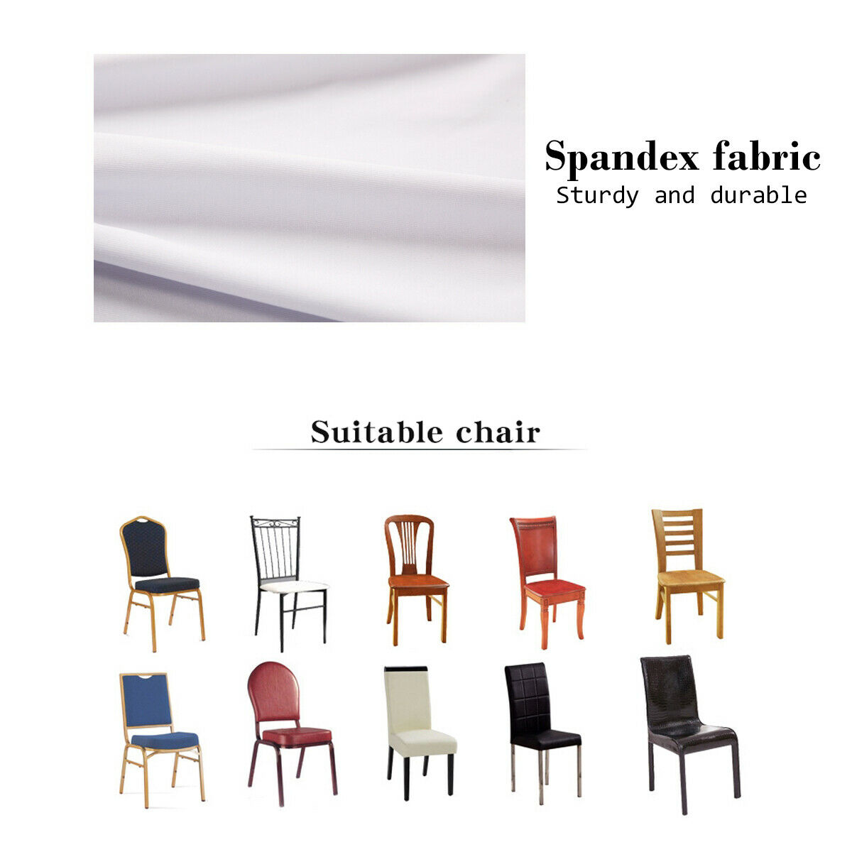 Kepooman 50pcs Dining Chair Covers, Washable Chair Slipcovers for Wedding Party Banquet Event - White Kepooman 50pcs Dining Chair Covers, Washable Chair Slipcovers for Wedding Party Banquet Event - White