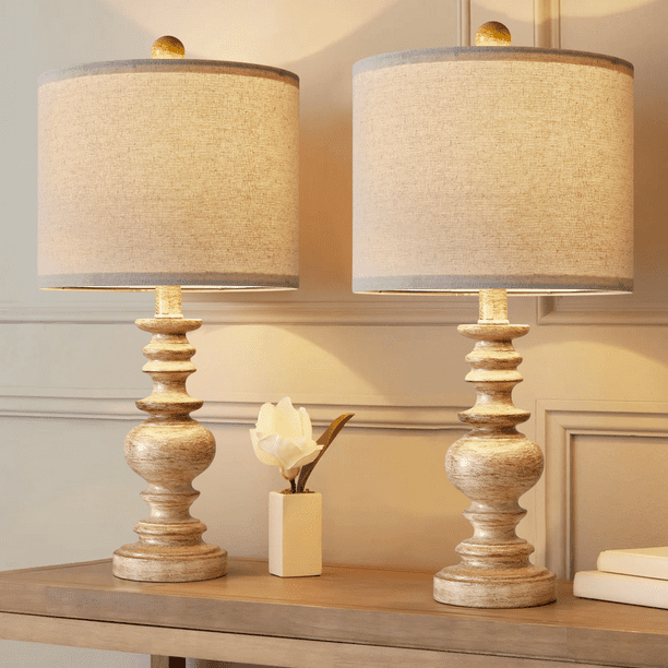 Oneach Retro Table Lamps Sets for Bedroom Living Room 20" Farmhouse