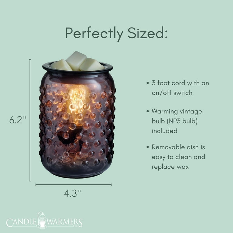 Vintage Style Bulb Illumination Fragrance Warmer Wood & Cane