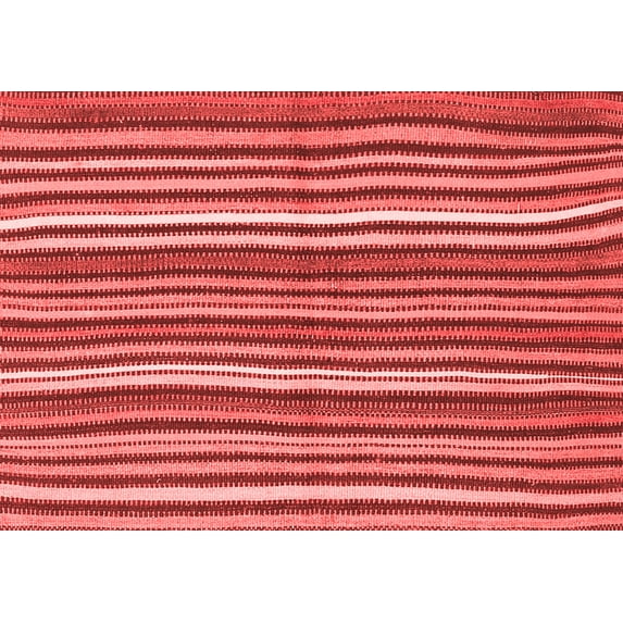 Ahgly Company Indoor Rectangle Abstract Red Contemporary Area Rugs, 7' x 9'
