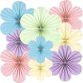 thumbnail image 4 of FWSA WRAPS Pastel Paper Flowers Decorations For Wall,Hanging Fans Floral Backdrop Decoration,Set of 9 Blue,Pink,Purple,Yellow, 4 of 6