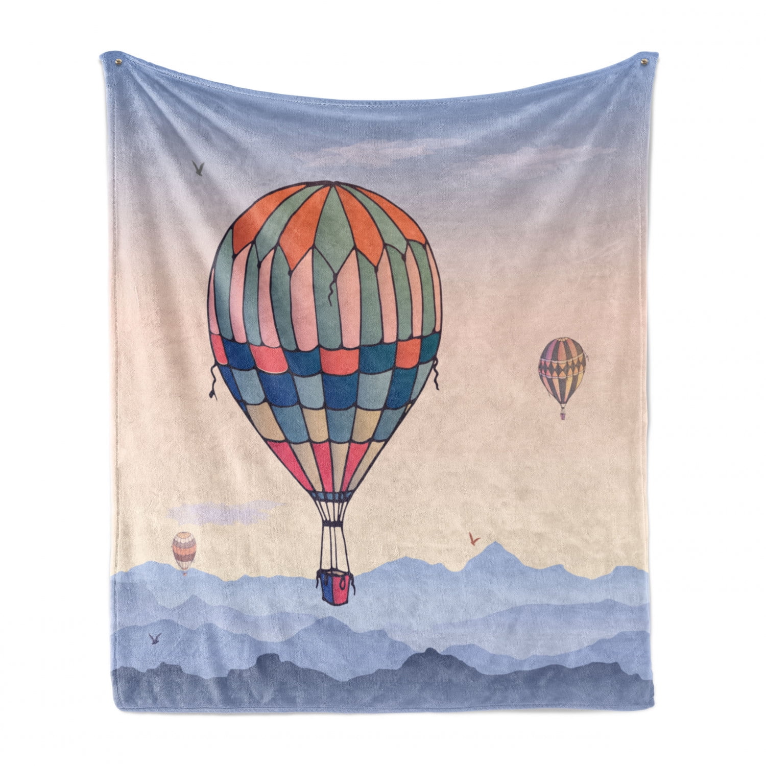 Ultra-Soft Micro Fleece Blanket Cartoon Hot Air Balloon Soft and Warm Throw Blanket for Bed Couch Living Room 