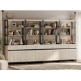 thumbnail image 4 of WAMPAT 4 PCS Modern 72" Tall Bookcases with Metal Base and Adjustable Shelves, Library Book Shelf with Storage Cabinet and Open Book Shelfs, Wood Bookshelves for Home Office, Living Room, Beige, 4 of 11