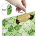 thumbnail image 3 of FMSHPON Abstract Green Scales Glitter Clipboard Hardboard Wood Nursing Clip Board and Pull for Standard A4 Letter 13x9 inches, 3 of 7