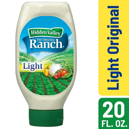 (2 Pack) Hidden Valley Easy Squeeze Original Ranch Light Salad Dressing & Topping, Gluten Free - 20 Oz (Best Tasting Low Fat Dressing)