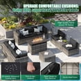 thumbnail image 6 of Clouddwell 11 Piece Patio Furniture Set with 44” Fire Pit Table Wicker Rattan Patio Conversation Set Outdoor Sectional Sofa Set with Coffee Table and Black Cushions(Waterproof Cover Included), 6 of 9
