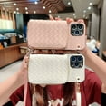 thumbnail image 4 of Crossbody Lanyard Woven Leather Phone Case for IPhone 14 Plus 15 13 12 11 Pro Max XS X XR Wallet Card Holder Shockproof Cover RJ, 4 of 6
