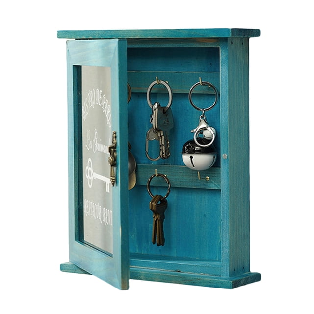 Organizador de llaves, caja de madera para llaves, caja de pared, hermosa y duradera, caja de almacenamiento de llaves de puerta de acrílico retro