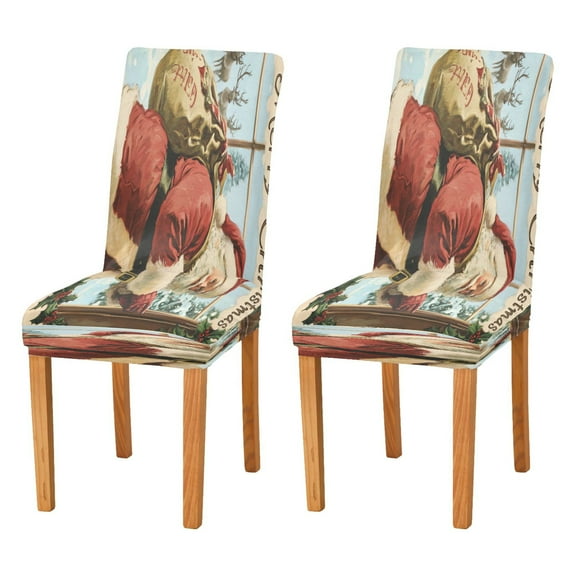 BZSMCE Chairs Slipcovers Dining Chair Covers Vintage Christmas Painting Creative Pattern