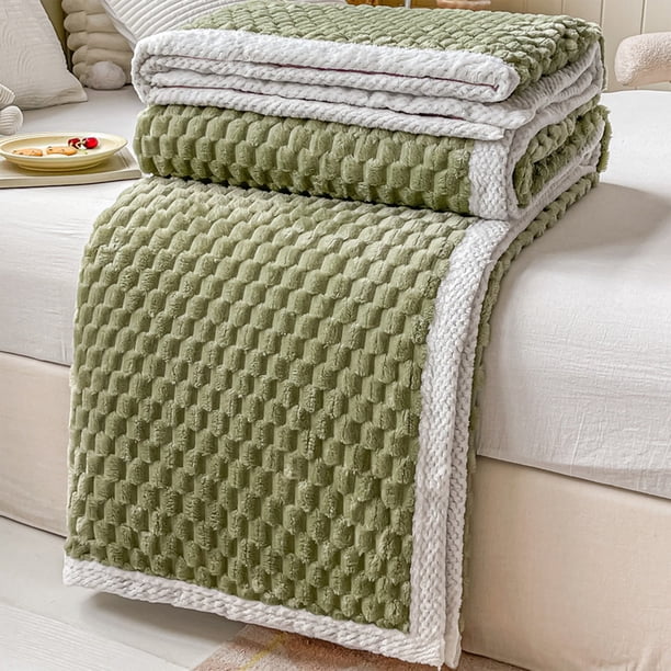 Soft Fleece Blanket Warm And Soft Layer Double-sided All-season Solid Color Blanket