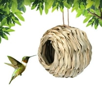 TERGAYEE Hanging Hummingbird Nest House,Hand Woven Bird Nest Round Hummingbird Nesting House Perfect for Garden Patio Lawn Office Indoor