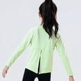 thumbnail image 2 of Uccdo Girls Long Sleeve Athletic Shirts Active Performance Dry Fit Open Back Yoga Tee Shirts 4-12 Years, 2 of 5
