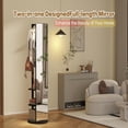 thumbnail image 2 of Kadyn 360 Degree Rotating 69 by 16 Inch Full Length Mirror with Storage Hook Rack, Multifunctional Solid Wood Floor Mirror for Bedroom Living Room, Black, 2 of 9