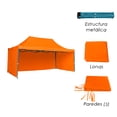 thumbnail image 3 of Ilios Innova | Toldo Plegable Naranja 3x4.5 con Paredes Laterales, Impermeable y Resistente al Calor, Velcro de Ajuste, Ideal para Exterior., 3 of 9
