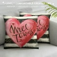 thumbnail image 3 of Qinduosi Valentines Day Pillow Covers Set of  Black White Stripes Pink Love Heart Valentine Decorative Throw Pillow Covers Farmhouse Outdoor Linen Pillow Cases for Anniversary Wedding Sofa Couch, 3 of 5