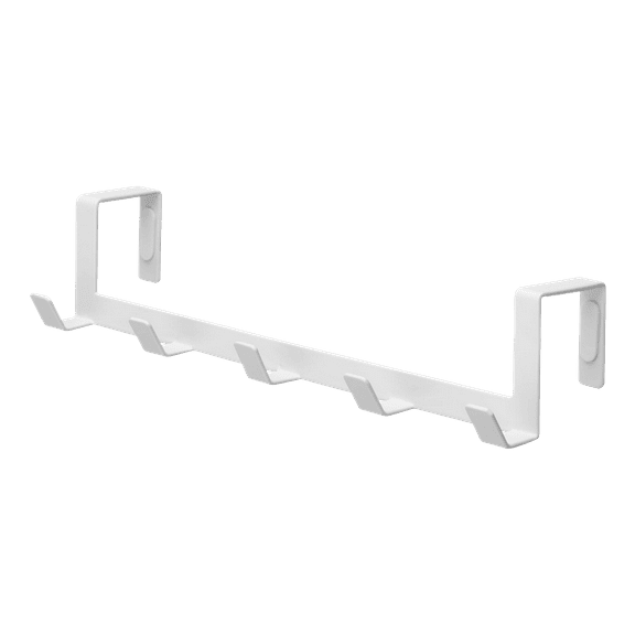 Yamazaki Home  Over-the-Door Hanger, Steel, Up To 1.375" Door, Wide, Holds 11 lbs - L 2.76 x W 11.81 x H  2.36 inches White