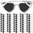 thumbnail image 1 of Lentes de sol de corazón para boda Vabean, lote de 50 piezas para invitados, color blanco, 1 of 6