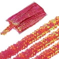 thumbnail image 1 of Uxcell Ruban Élastique à Sequins 5 Yards 1.2 Pouces 3 Rangées Plates Rayures Paillettes pour Artisanat Couture Costume Robe, AB Rouge, 1 of 7