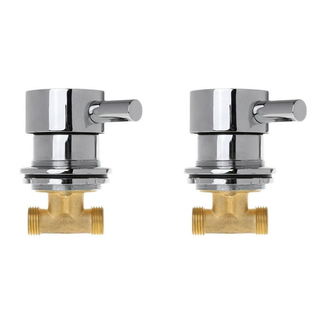 2X VáLvula Mezcladora de Agua FríA y Caliente G1/2 Pulgadas, Mezclador TermostáTico, Grifo de 2 Entradas y 1 Salida para Cuarto de Ducha