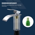 thumbnail image 3 of Waterfall Bathroom Faucet, Basin Mixer Tap Stainless Steel, Bathroom Faucet Rectangular Flat Spout, Cold & Hot Water Available, Modern Chrome Style，JUN, 3 of 6