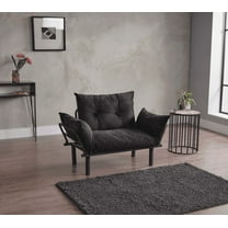 Loveseat - Linen/Modern/Small Space - Living Room - Black