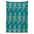 thumbnail image 3 of Ambesonne Leaf Tablecloth Rectangular Table Cover, Roses on Blossoming Branches, 52"x70", Teal Beige, 3 of 4