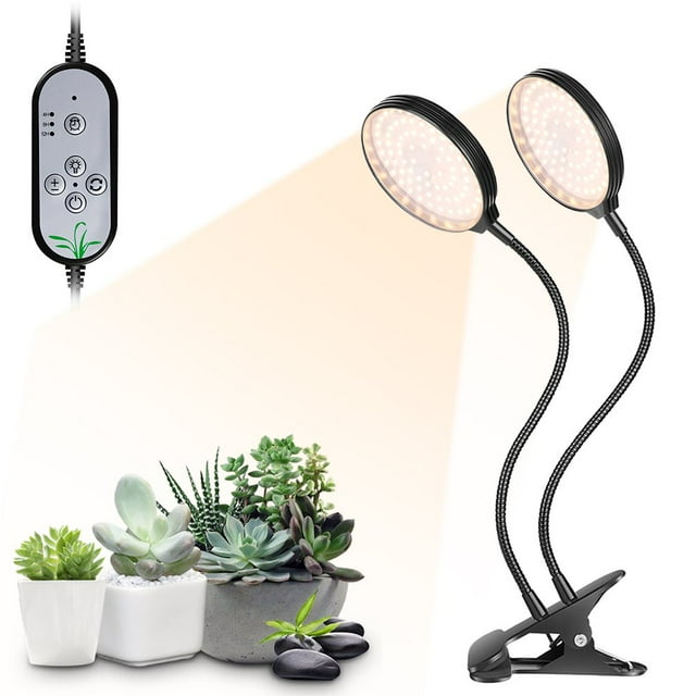 OUSITAID Lampe de Croissance pour Plantes 78 LEDs Spectre Complet Réglable Lampe de Bureau pour Plantes d'Intérieur 5 Niveaux de Réglage Minuterie 4/8/12H