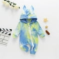 thumbnail image 2 of Otqutp Easter Girls Long Sleeve Bodysuits Baby Boys Girls Cute Easter Outfit Bunny Ear Hoodie Romper Long Sleeve Jumpsuit Spring Fall Outwear(B-Green,6-12 Months), 2 of 9