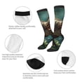 thumbnail image 6 of Daiia Sports Socks Green Forest Dinosaur Printed Novelty Crew Socks for Men Women Knee High Socks Cotton Socks Soft & Breathable Support Unisex Socks, 6 of 9