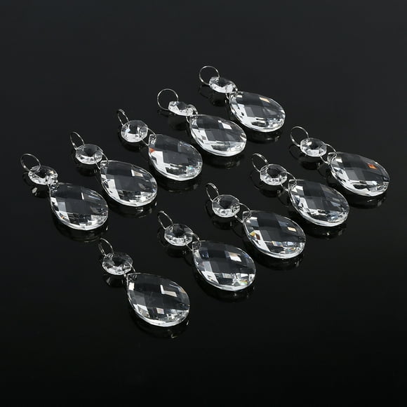 Suspendus gouttes pendentif - 10 pièces verre clair cristal prismes lustre pendentif lumière lampe partie gouttes accessoires de bricolage