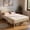 Cappuccino Beige, variant on LEDREM Twin Size Metal Bed Frame with Upholstered Headboard and Footboard, 12.4-Inch Underbed Clearance, 550 lb Capacity, Easy Assembly, Forest Green
