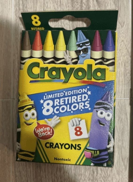 Crayola Limited Edition Crayons Set 8 Retired Colors + Mulberry Sharpener & Coloring Book