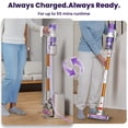 thumbnail image 2 of KISSAIR Clean & Empty Cordless Stick Vacuum – Lightweight Cordless with HEPA Filter, Portable, Rechargeable, Auto-Empty System, Stick Vacuum for Pet Hair, Carpets & Hardfloor, Purple, 2 of 18